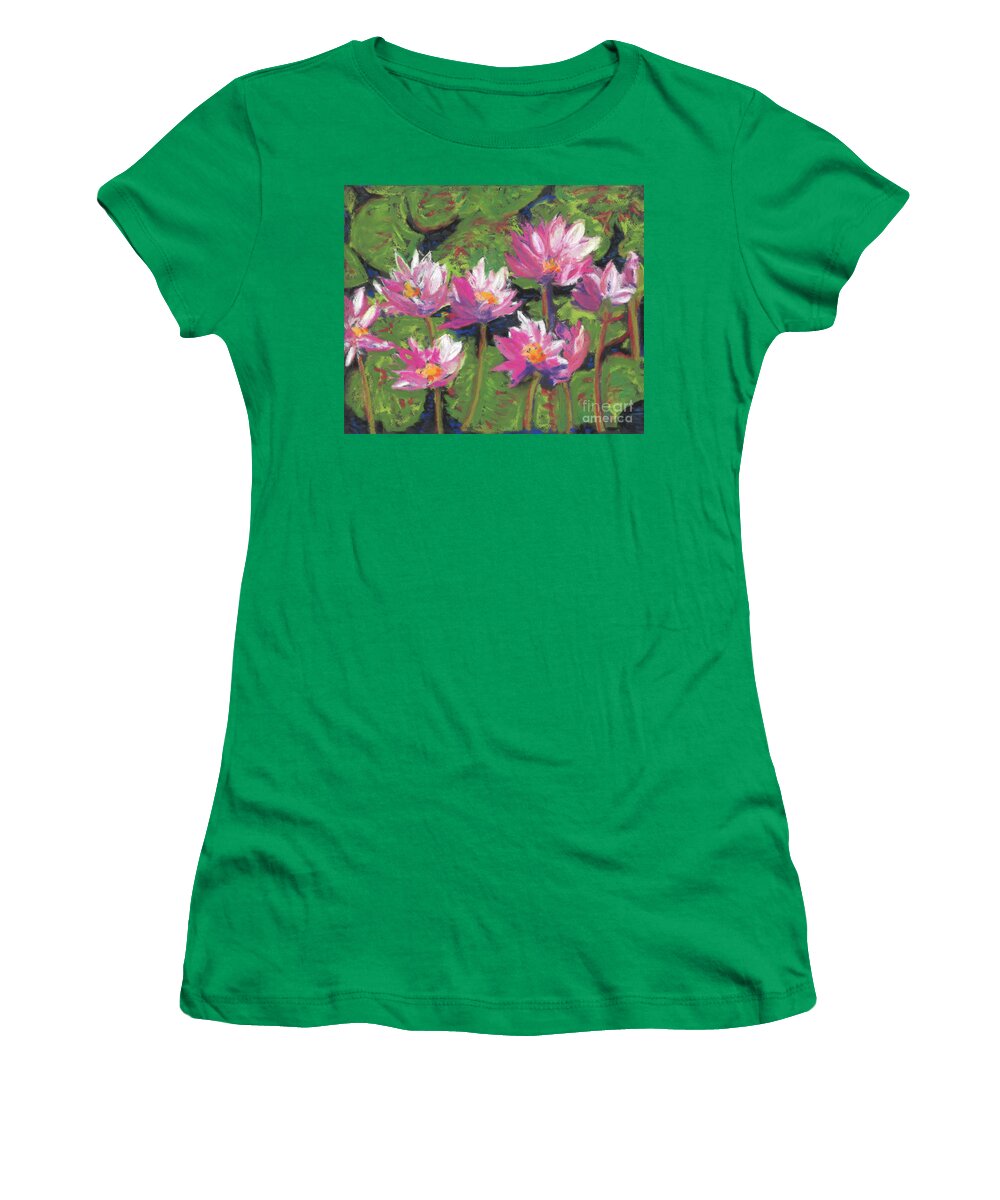 Pastel Women's T-Shirt featuring the painting Pastel Water Lilies I by Vicki Baun Barry