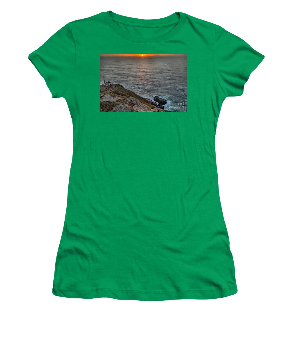 Point Reyes National Seashore Women's T-Shirt featuring the photograph Point Reyes Lighthouse Sunset by Adam Jewell