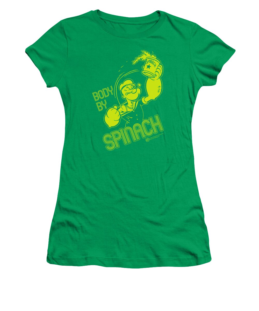 Popeye Women's T-Shirt featuring the digital art Popeye - Body By Spinach by Brand A