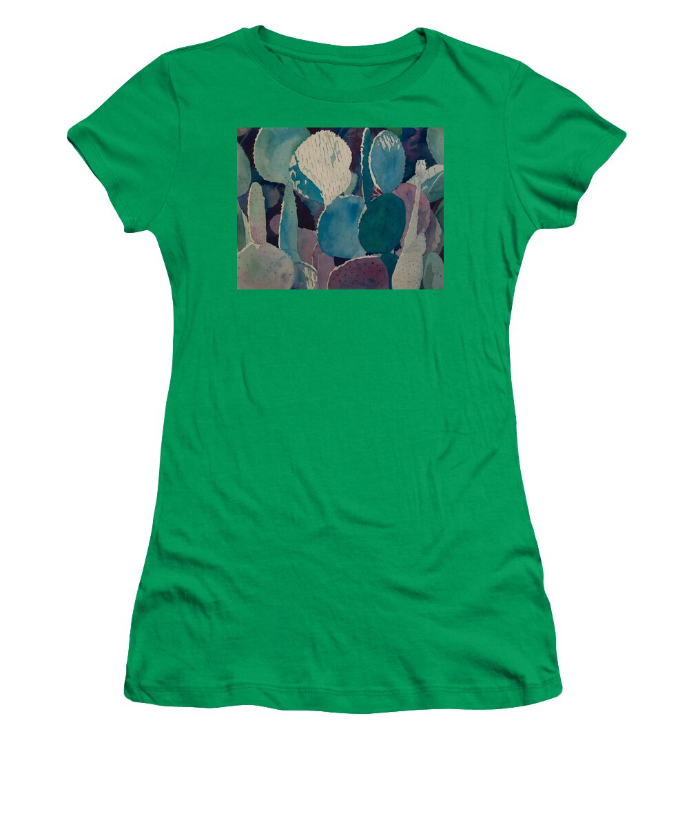 Cactus Women's T-Shirt featuring the painting Prickly Pear by Terry Holliday