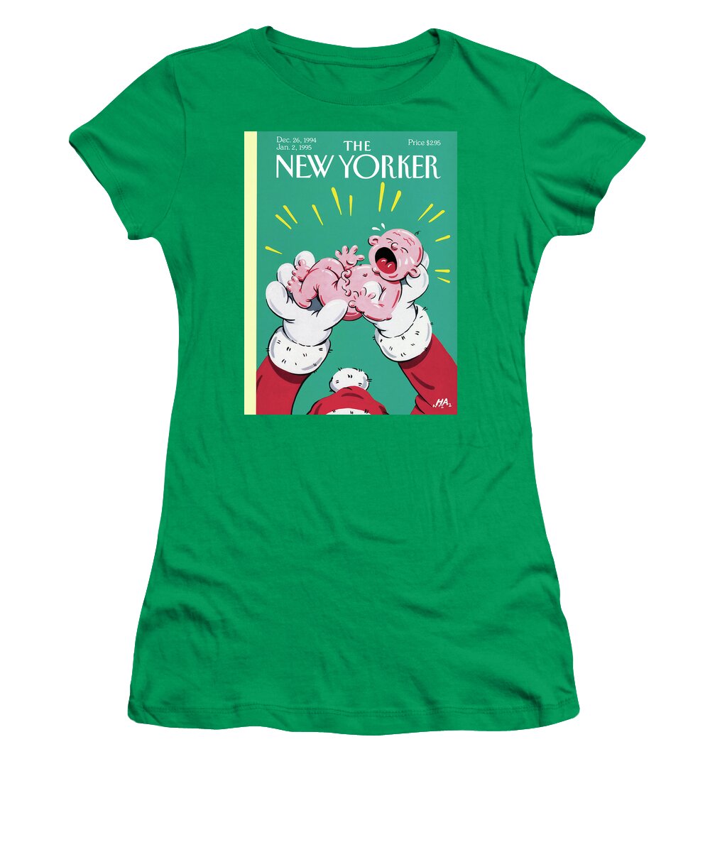 Christmas Women's T-Shirt featuring the painting New Yorker December 26th, 1994 by Bob Zoell