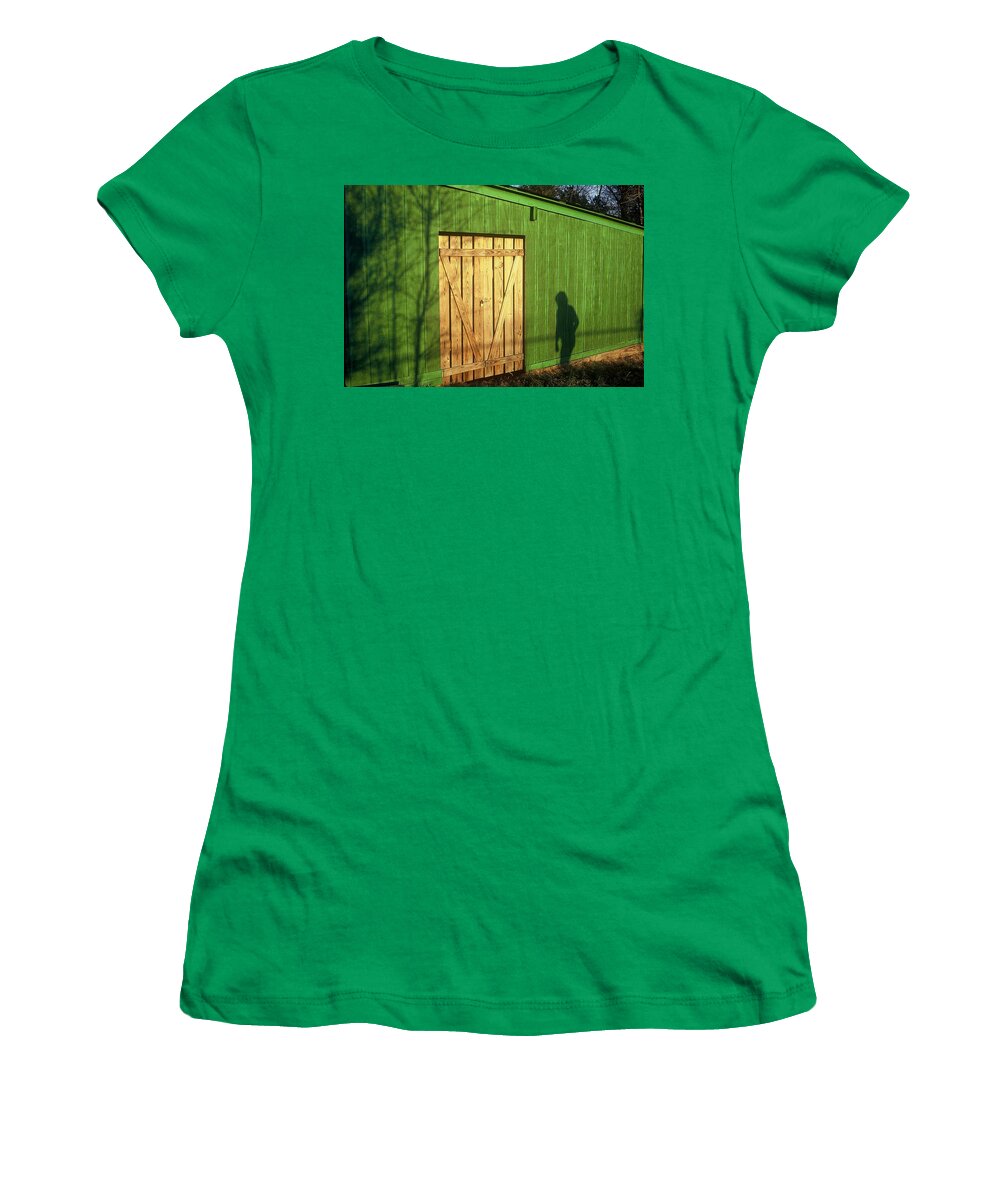 Abstract Women's T-Shirt featuring the photograph Shadow Man by Rodney Lee Williams