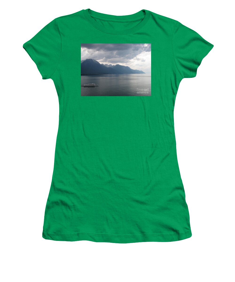 Summer Women's T-Shirt featuring the photograph Ship on Lake Geneva by Amanda Mohler