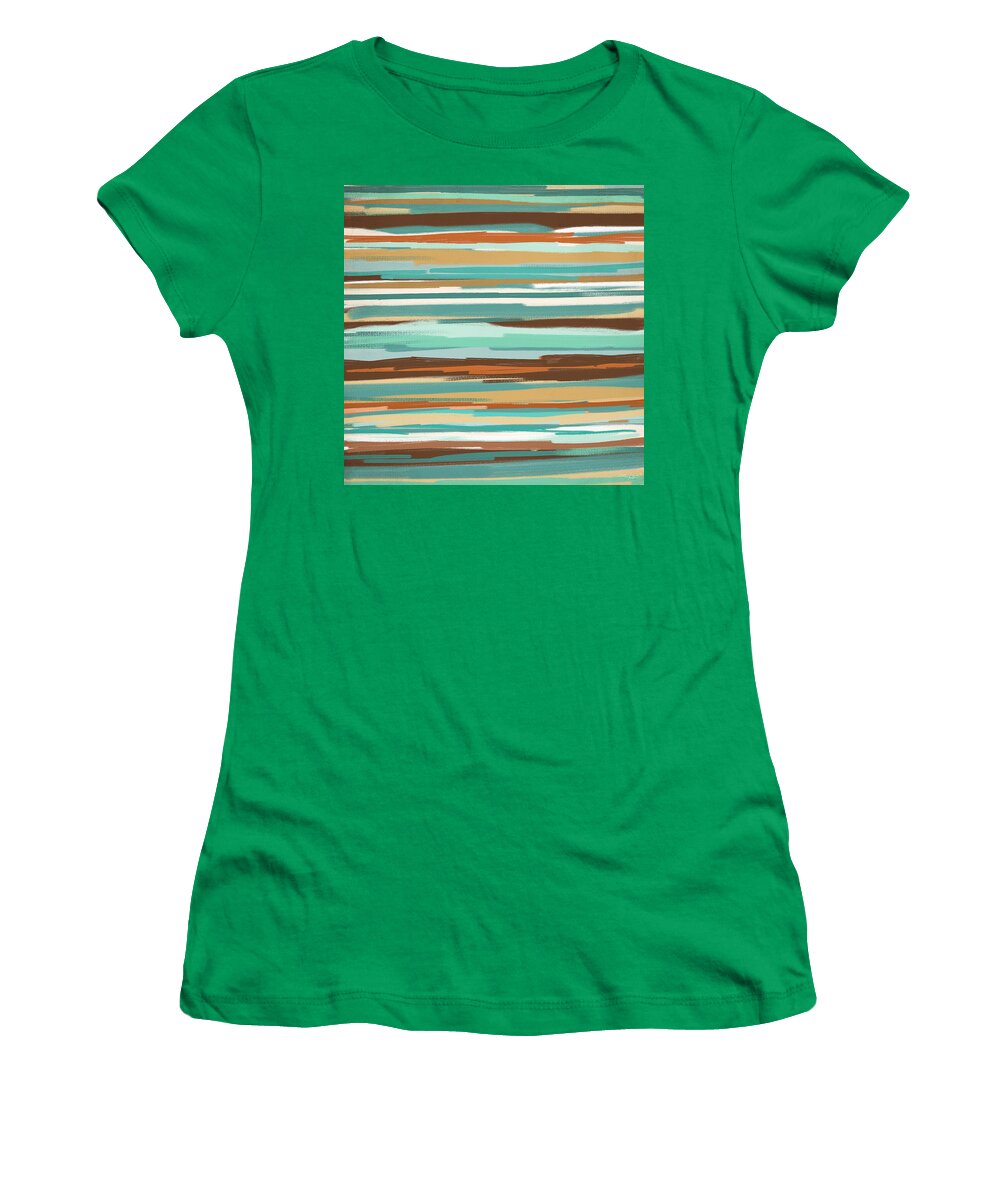 Turquoise Women's T-Shirt featuring the painting Summer Shades by Lourry Legarde