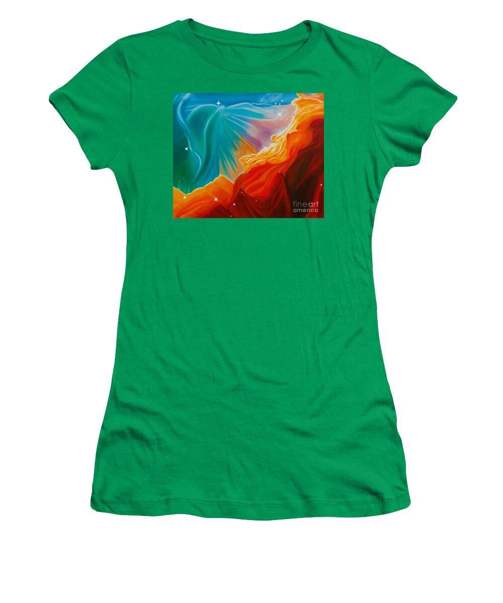 Nebula Women's T-Shirt featuring the painting Swan Nebula by Barbara McMahon