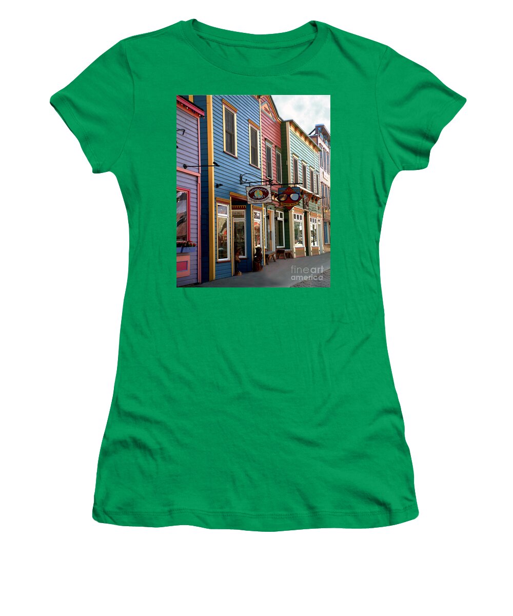 Landscape Women's T-Shirt featuring the photograph The Shops in Crested Butte by RC DeWinter