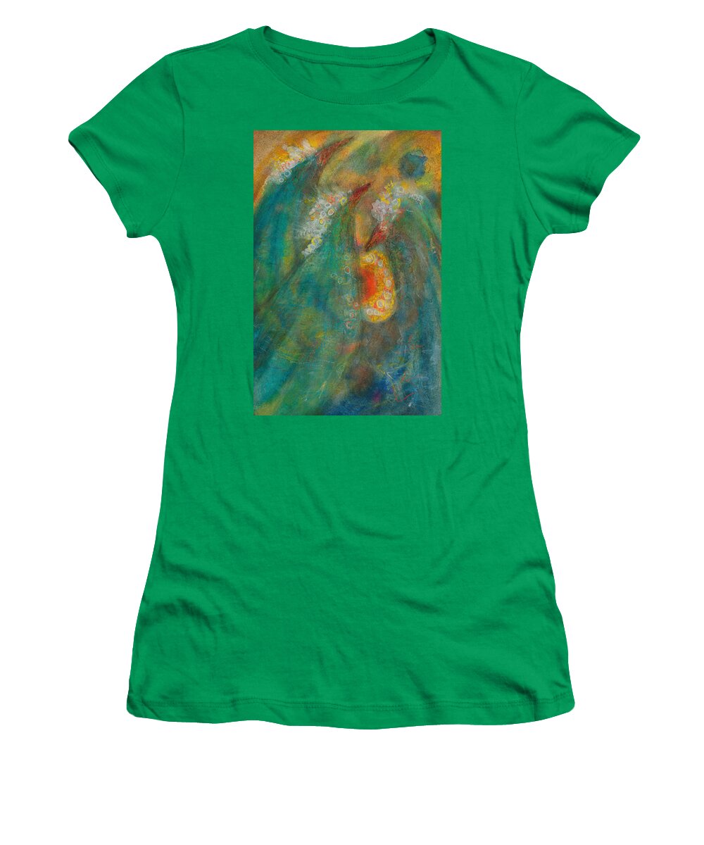 Dreams Women's T-Shirt featuring the painting Three dreamers by Suzy Norris