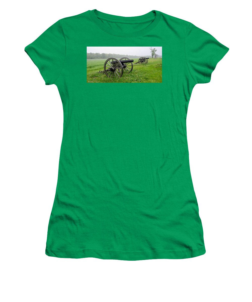 American Civil War Women's T-Shirt featuring the photograph Union Cannon  7D02692 by Guy Whiteley