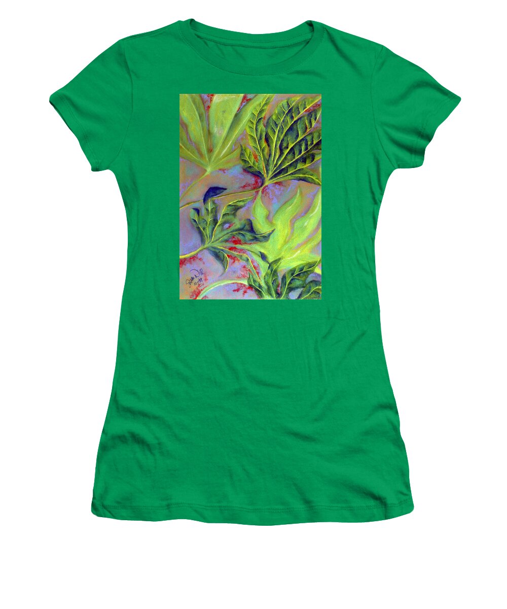 Leaves Women's T-Shirt featuring the pastel Windy by Susan Will