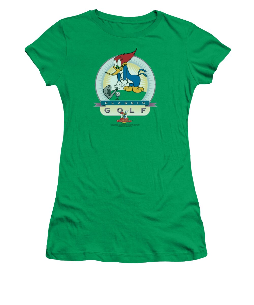 Woody The Woodpecker Women's T-Shirt featuring the digital art Woody Woodpecker - Classic Golf by Brand A