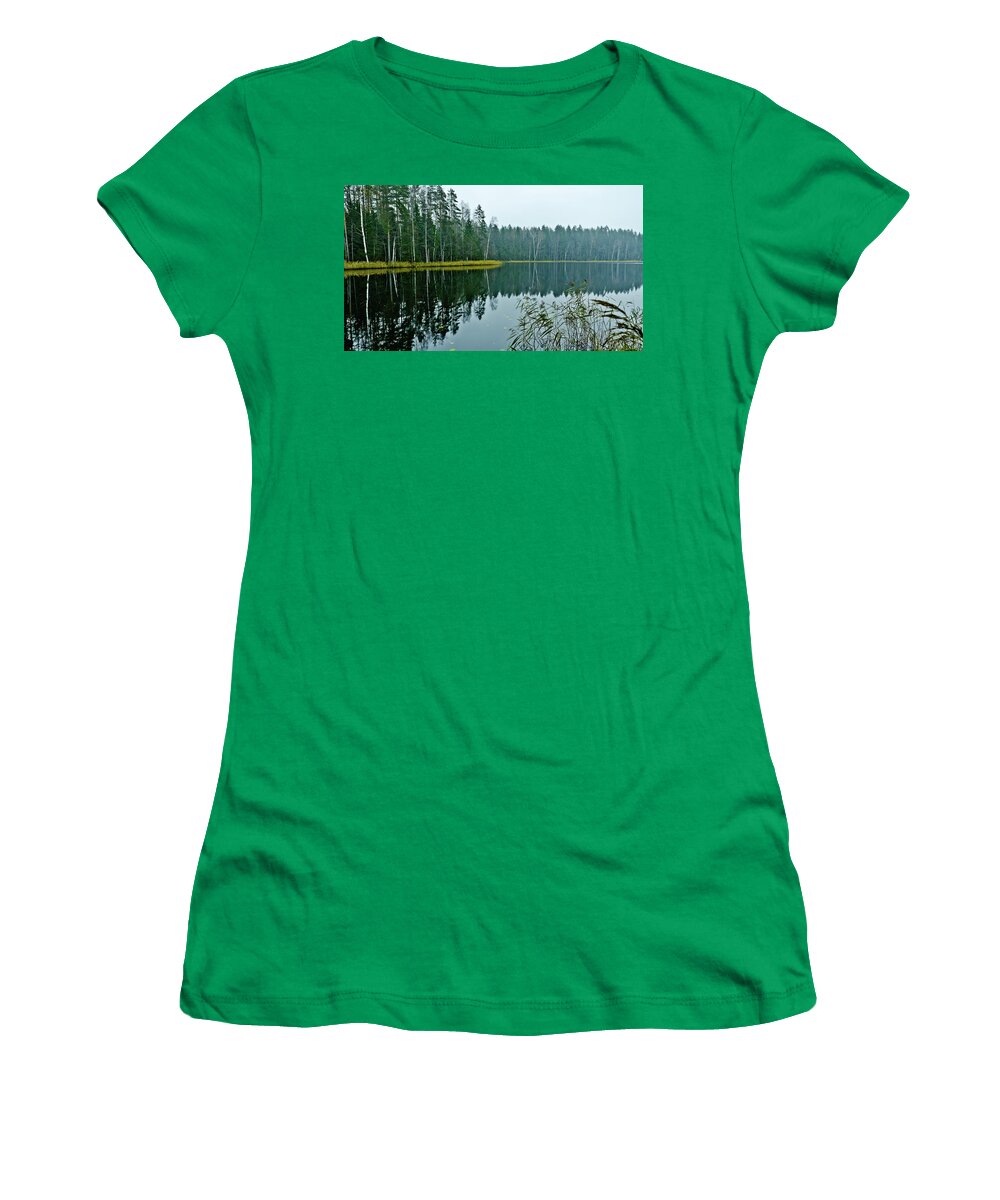 Landscape Women's T-Shirt featuring the photograph Forest Lake #1 by Michael Goyberg