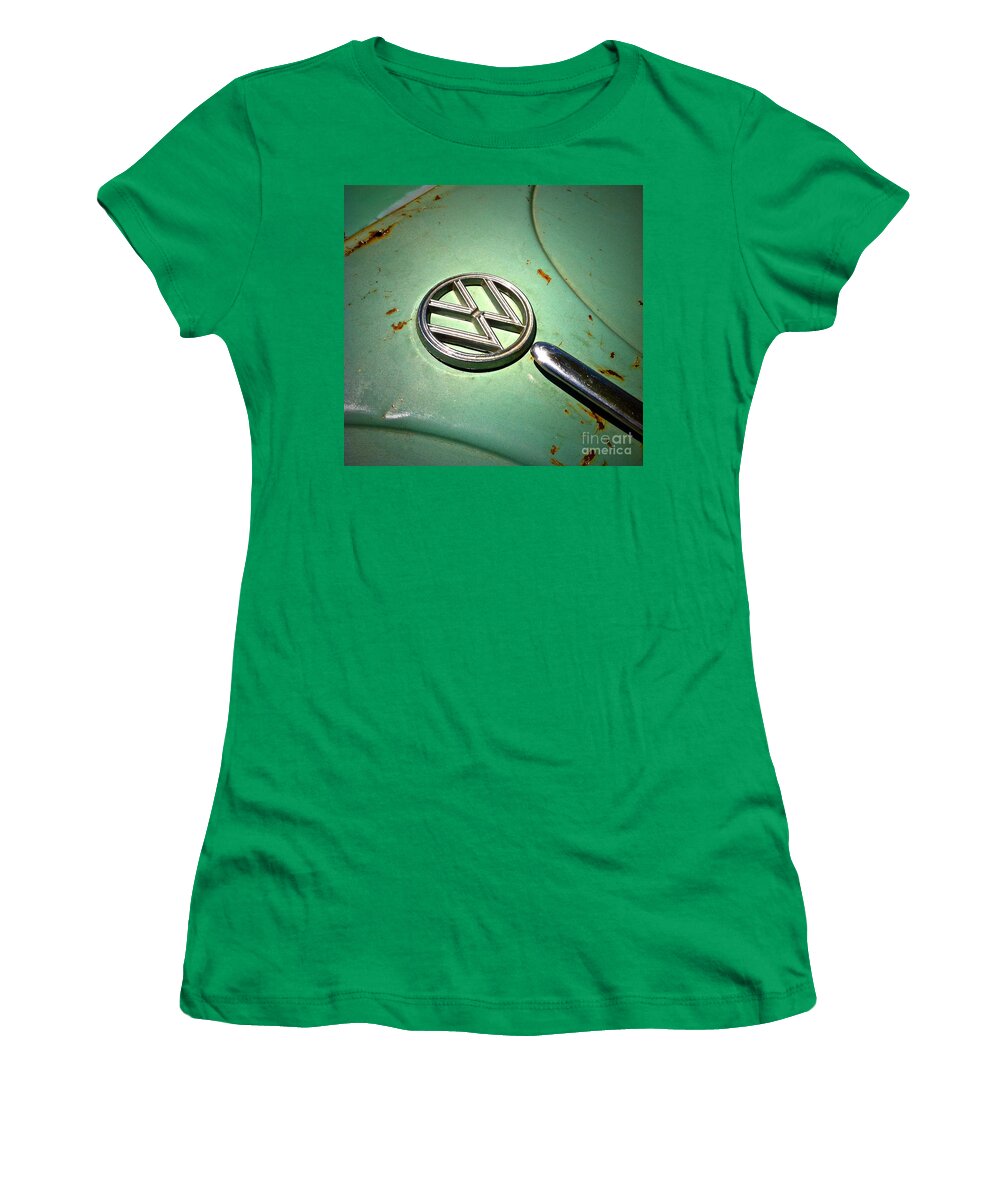 Volkswagon Women's T-Shirt featuring the photograph 1961 Green VW by Gwyn Newcombe