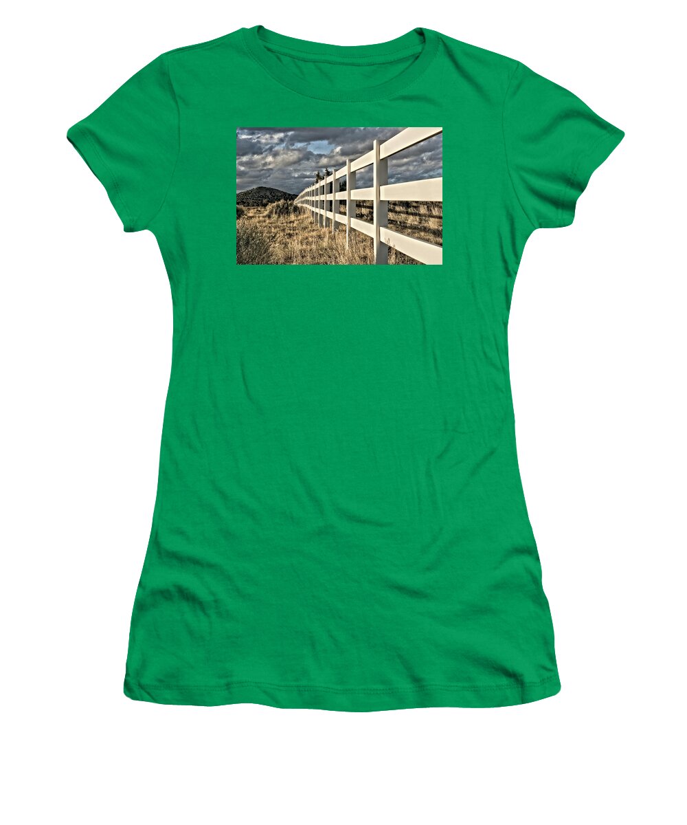 Fence Women's T-Shirt featuring the photograph Choose A Side by Mark Ross