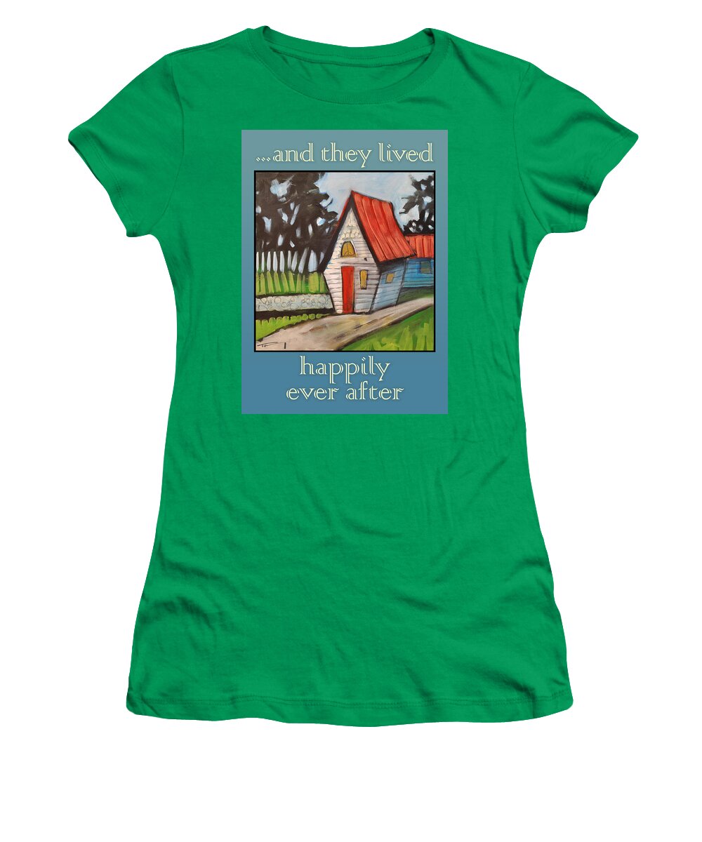 White House Women's T-Shirt featuring the painting Happily Ever After Stonewall Cottage by Tim Nyberg