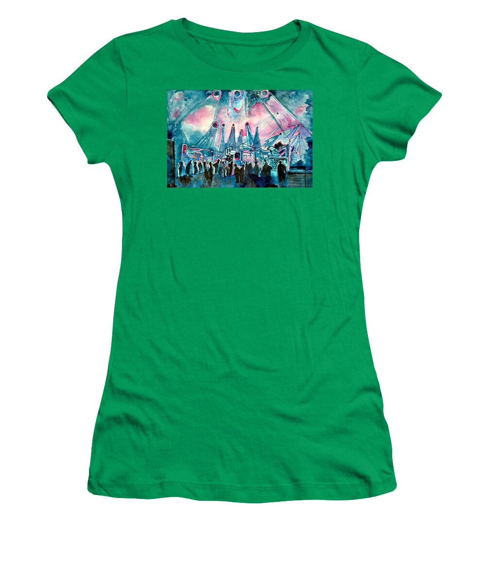 Music Women's T-Shirt featuring the painting Ums Inverted Special by Patricia Arroyo