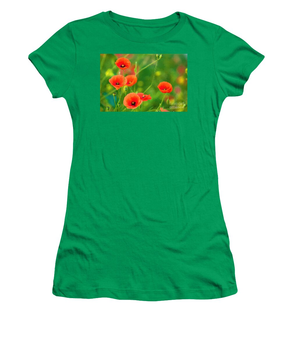 Poppies Women's T-Shirt featuring the photograph Poppies #3 by Andrew Michael