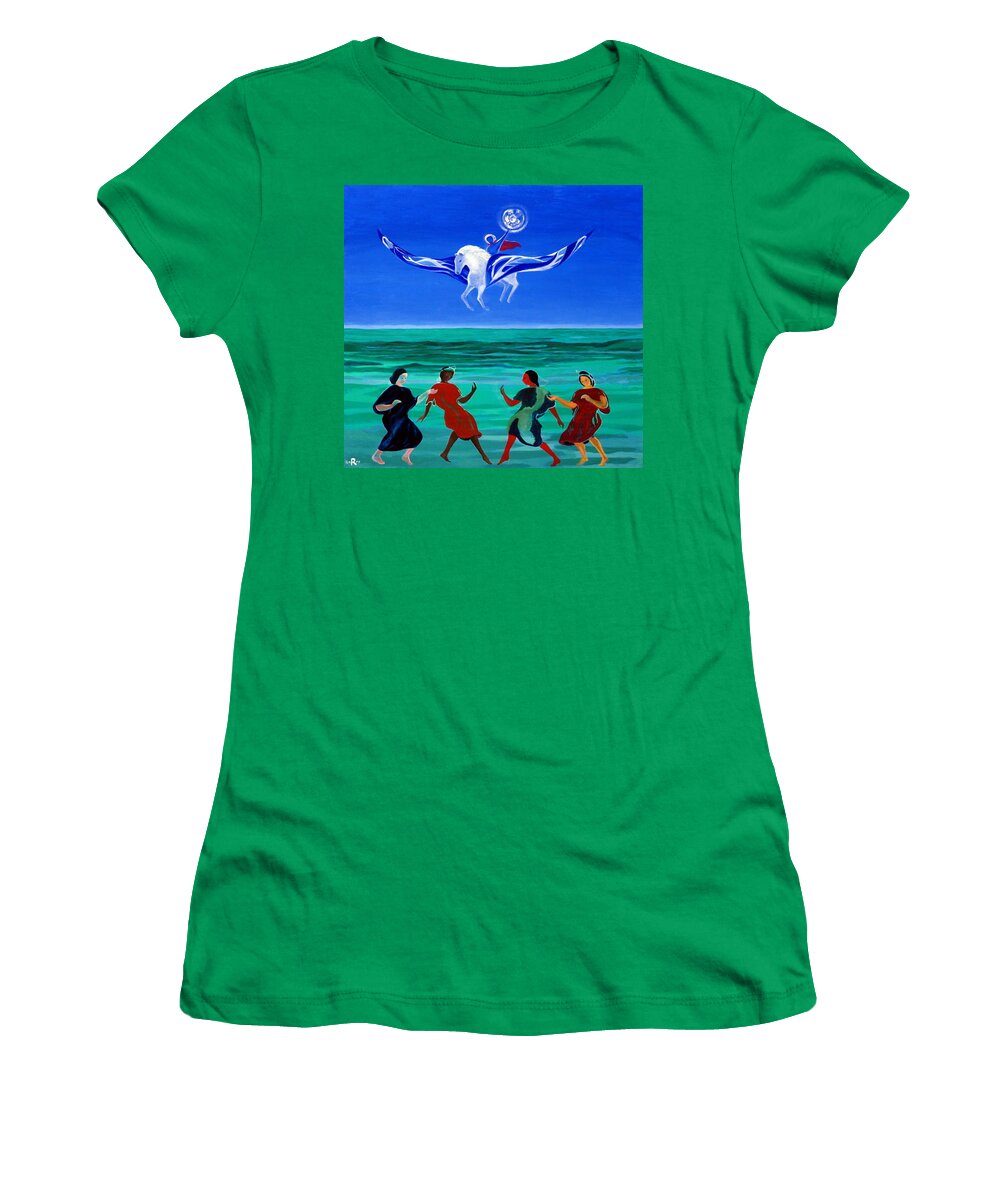 Sea Women's T-Shirt featuring the painting Sons of the Sun by Enrico Garff