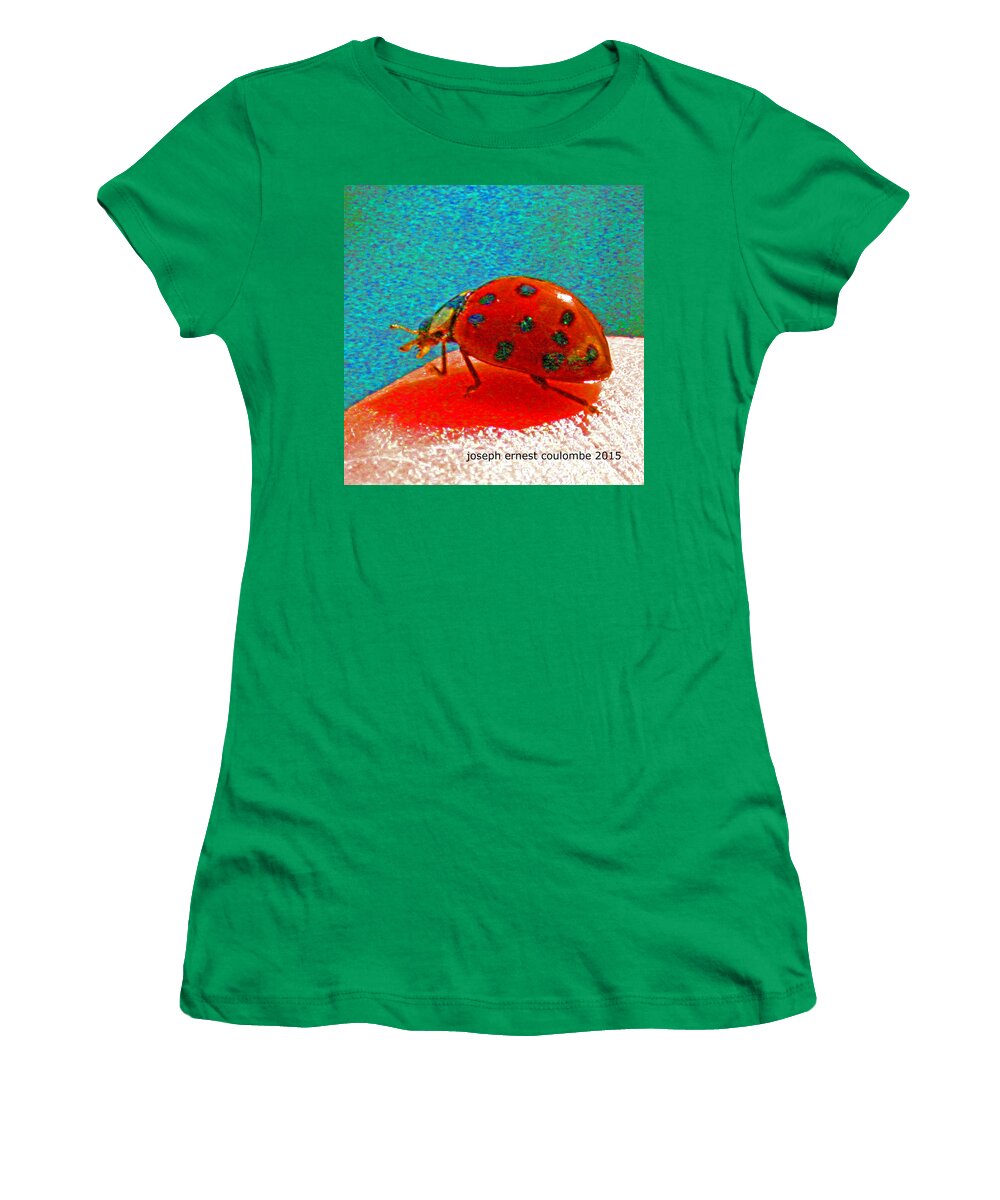 Lady Bug Women's T-Shirt featuring the digital art A Spring Lady Bug by Joseph Coulombe