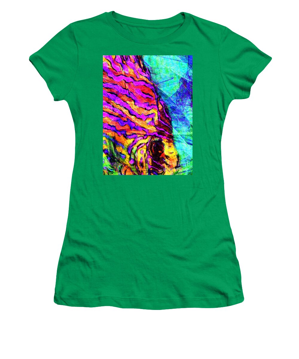 Wingsdomain Women's T-Shirt featuring the photograph Abstract Vibrant Tropical Fish Discus 20170910 by Wingsdomain Art and Photography