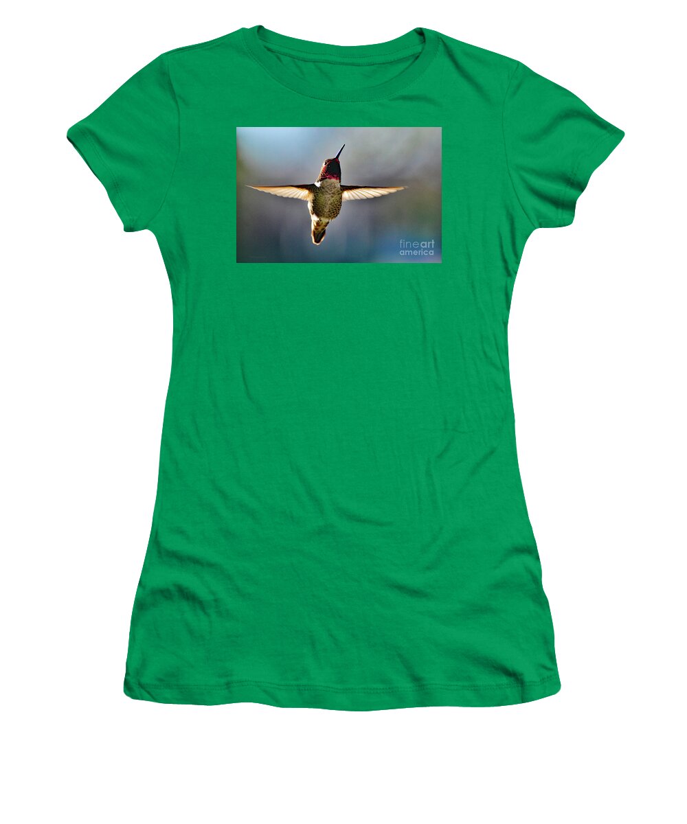 Hummingbird Women's T-Shirt featuring the photograph Backlight by Debby Pueschel