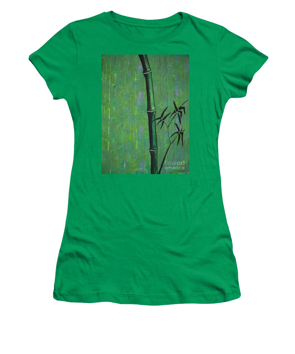 Bamboo Women's T-Shirt featuring the painting Bamboo by Jacqueline Athmann