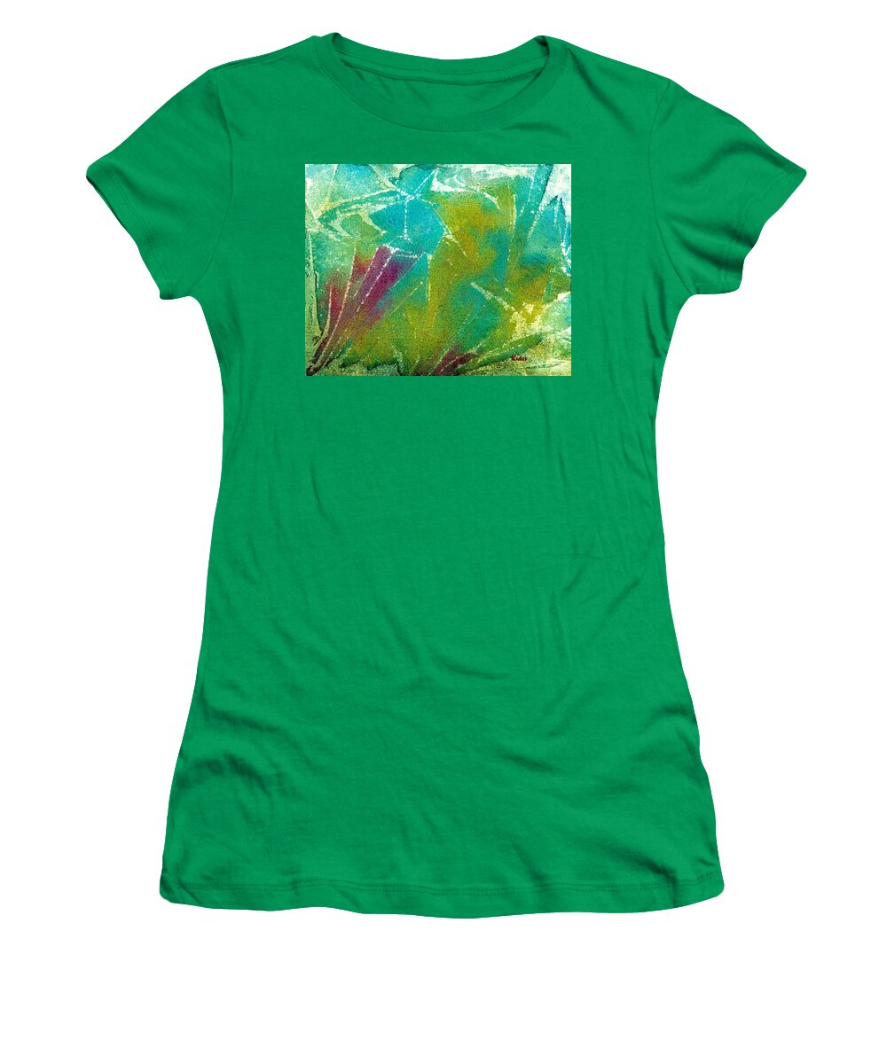 Abstract Women's T-Shirt featuring the painting Blue Grotto by Susan Kubes
