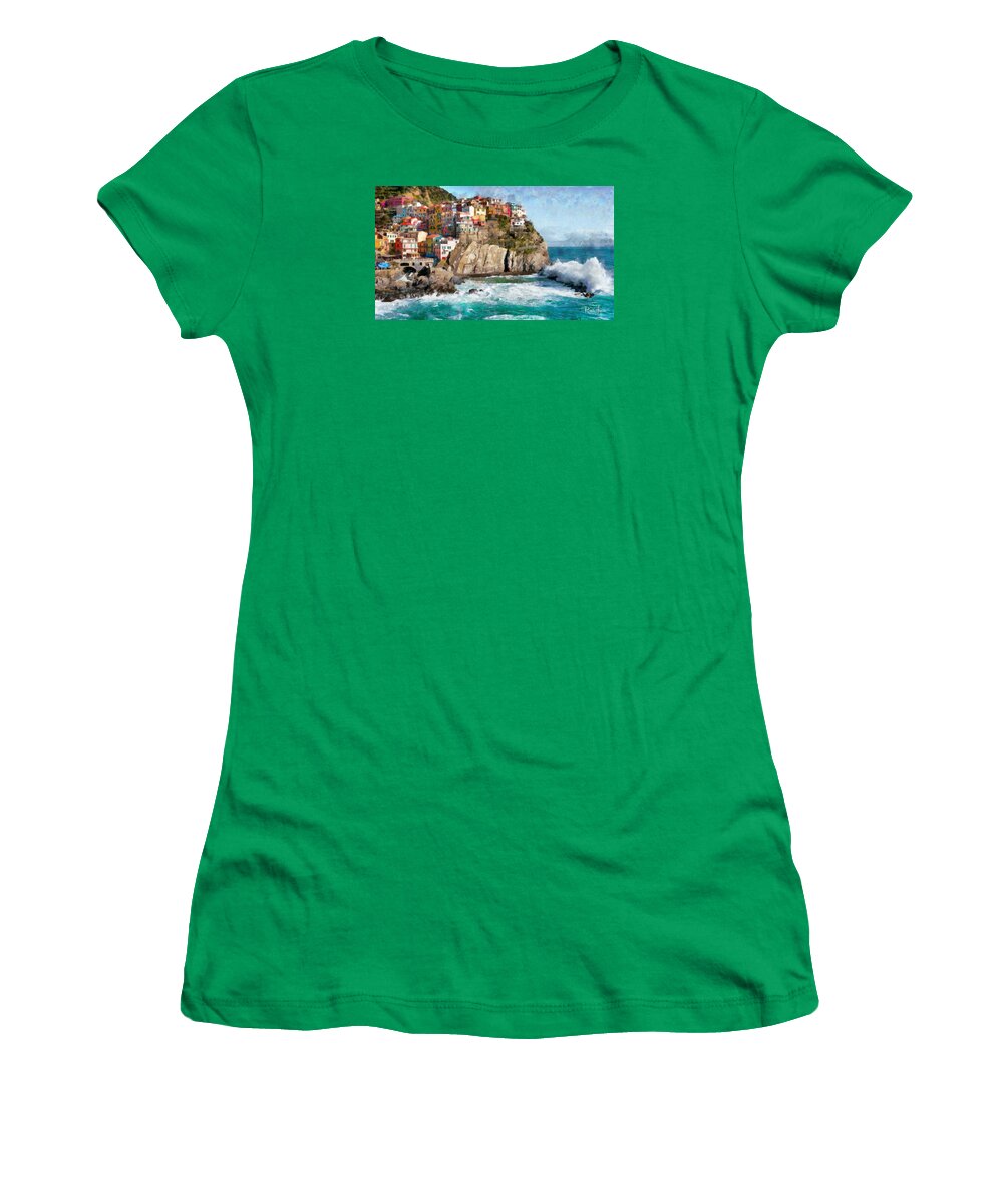 Cinque Terre Women's T-Shirt featuring the photograph Cinque Terre - Italy by Russ Harris