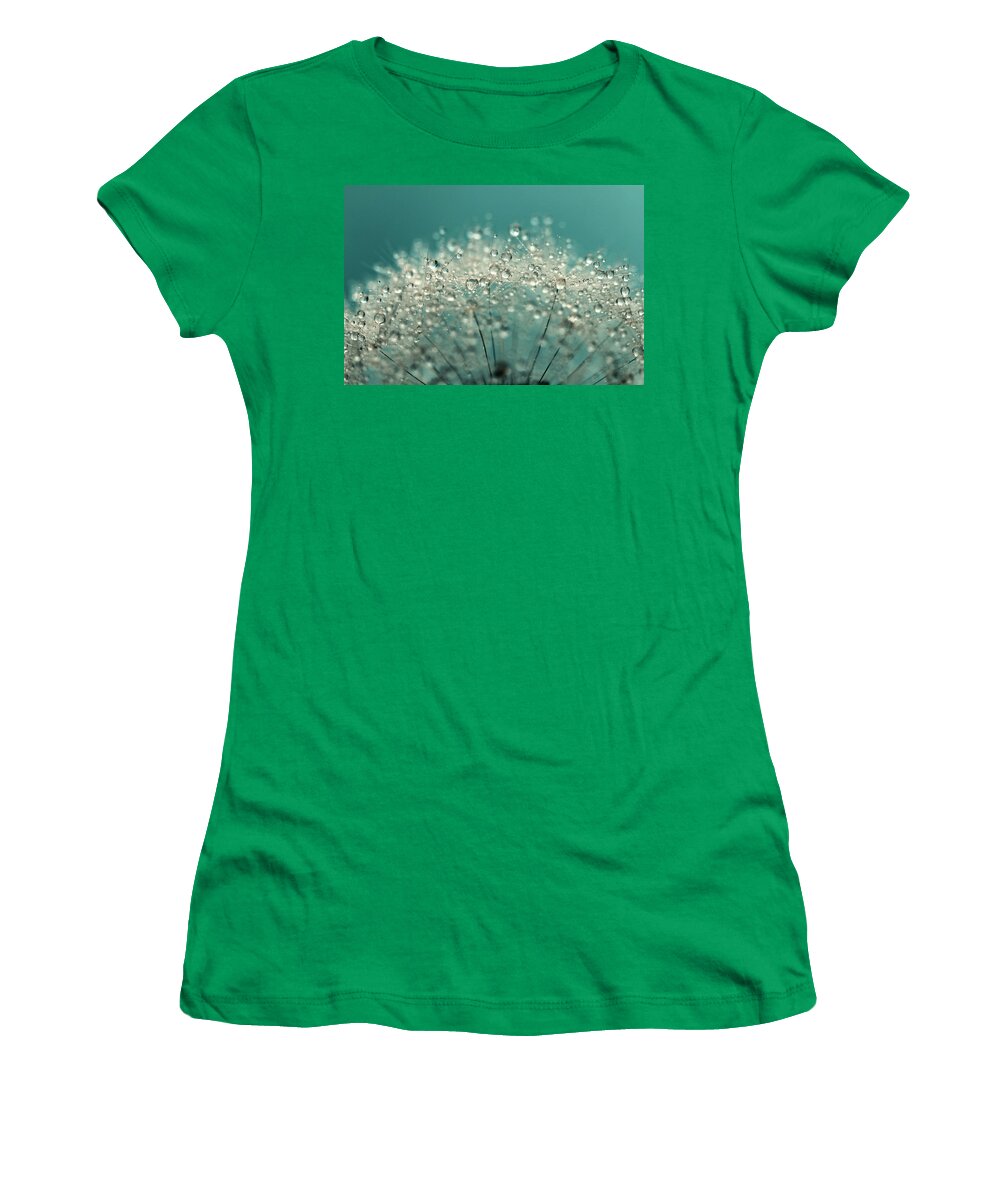 Dandelion Women's T-Shirt featuring the photograph Cyan Sparkles by Sharon Johnstone