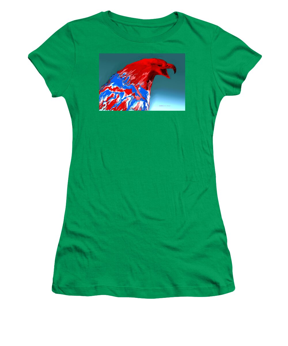 Bald Eagle Women's T-Shirt featuring the digital art Montana Eagle Angry Bird by Kae Cheatham