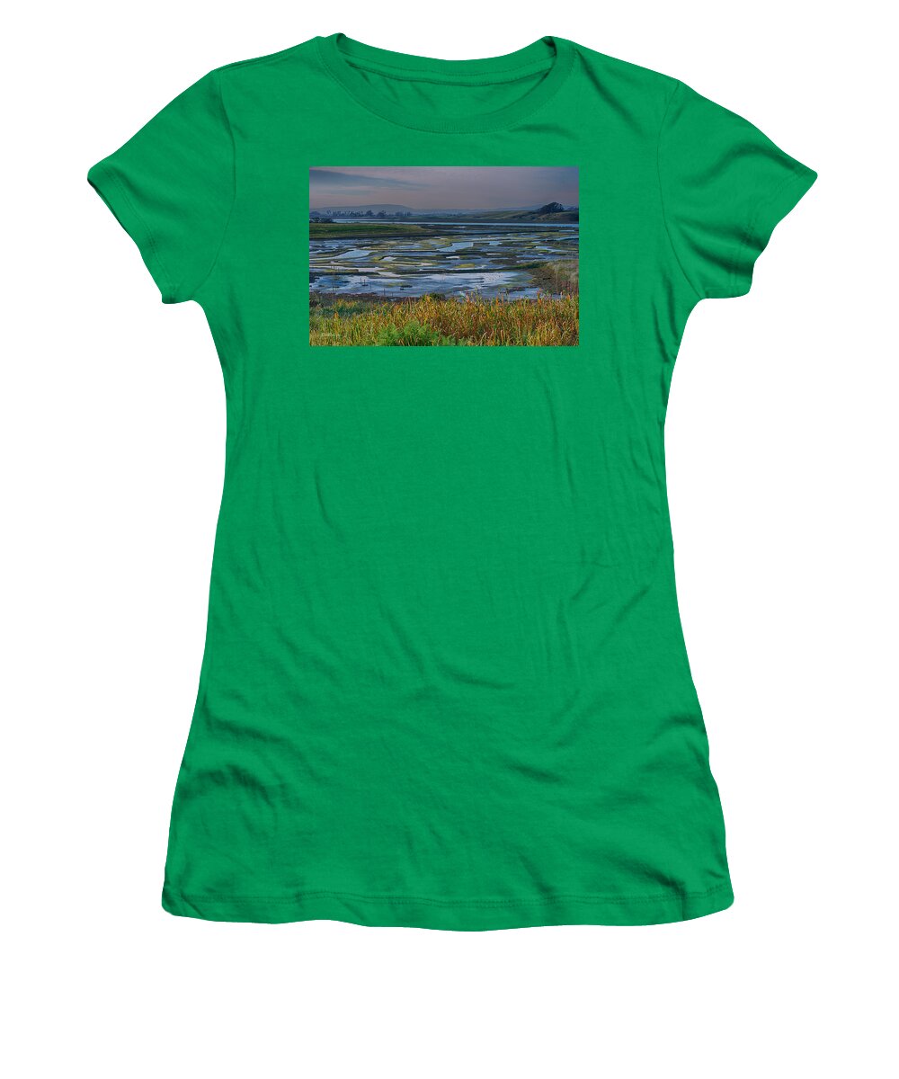 Central California Coast Women's T-Shirt featuring the photograph Elkhorn Slough by Bill Roberts