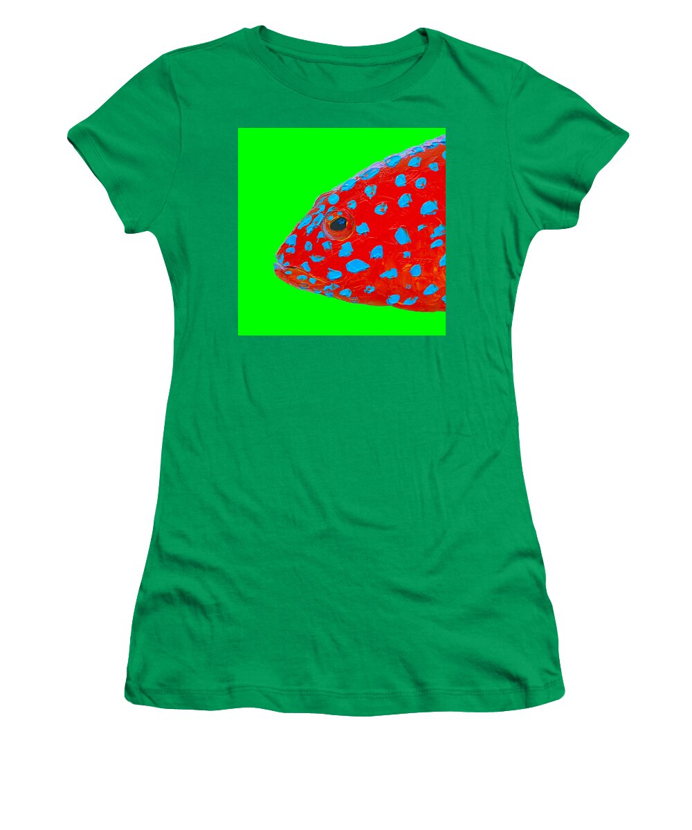 Strawberry Grouper Fish Women's T-Shirt featuring the painting Fish Art - Bathroom Wall Decor by Jan Matson