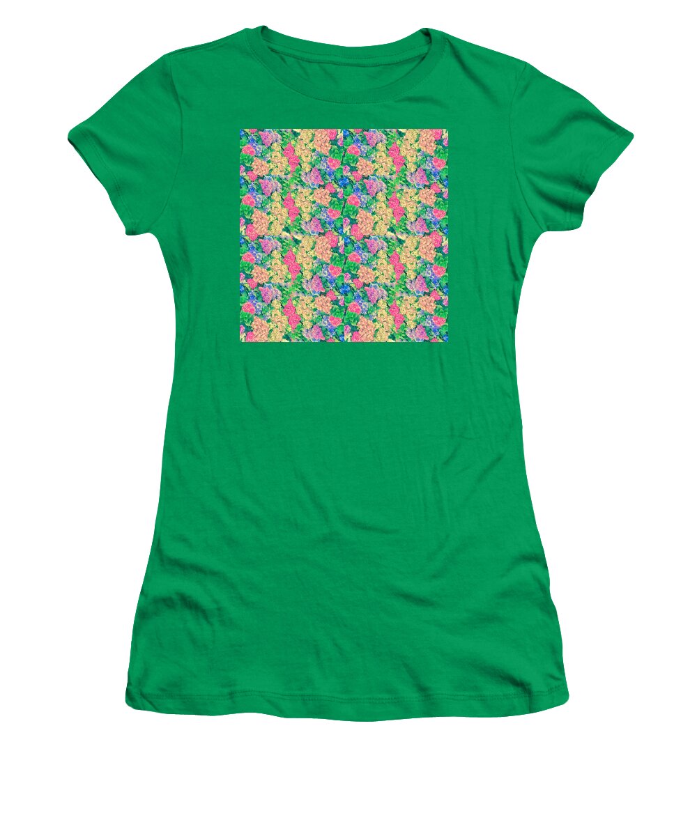 Flowers Women's T-Shirt featuring the tapestry - textile Hydrangeas Galore by Christine McCole