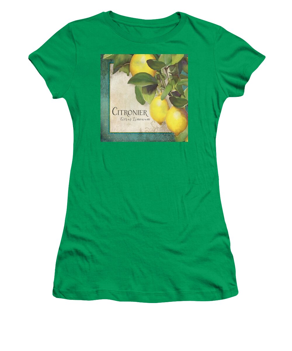Lemons Women's T-Shirt featuring the painting Lemon Tree - Citronier Citrus Limonum by Audrey Jeanne Roberts
