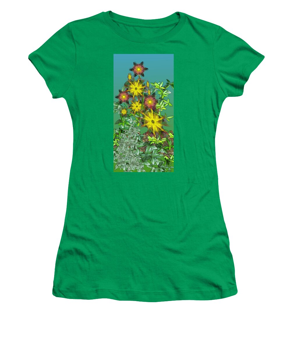 Flowers Women's T-Shirt featuring the digital art Mixed Flowers by David Lane