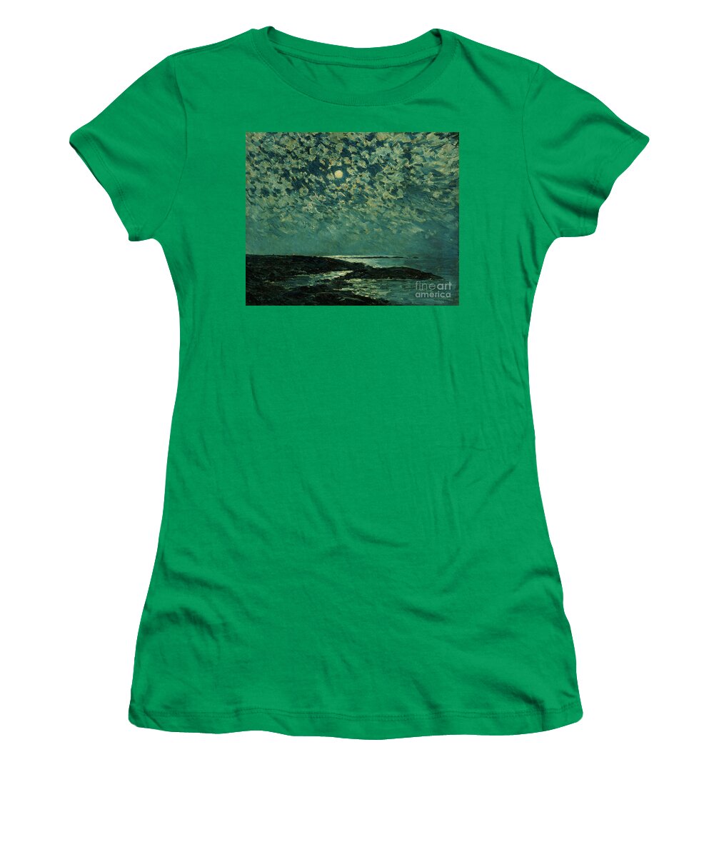 Moonlight Women's T-Shirt featuring the painting Moonlight by Childe Hassam
