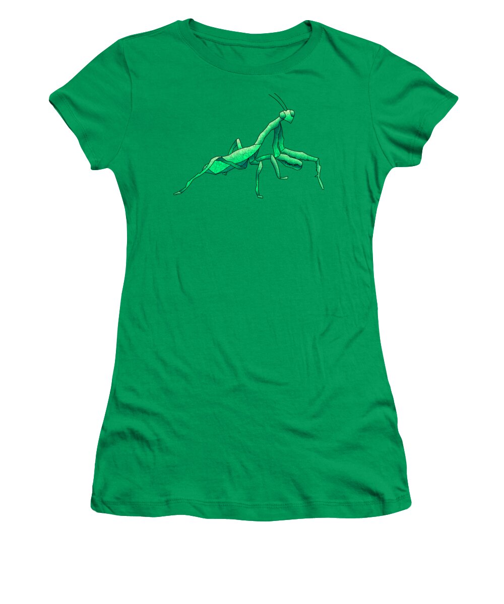 Praying Mantis Women's T-Shirt featuring the digital art Praying Mantis by Dusty Conley