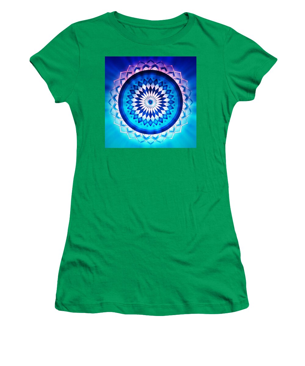 Psychedelic Women's T-Shirt featuring the digital art Psychedelic Flower Of Life by Serena King