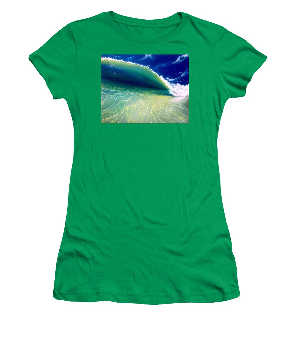 Wave Women's T-Shirt featuring the painting Reflections by Dawn Harrell