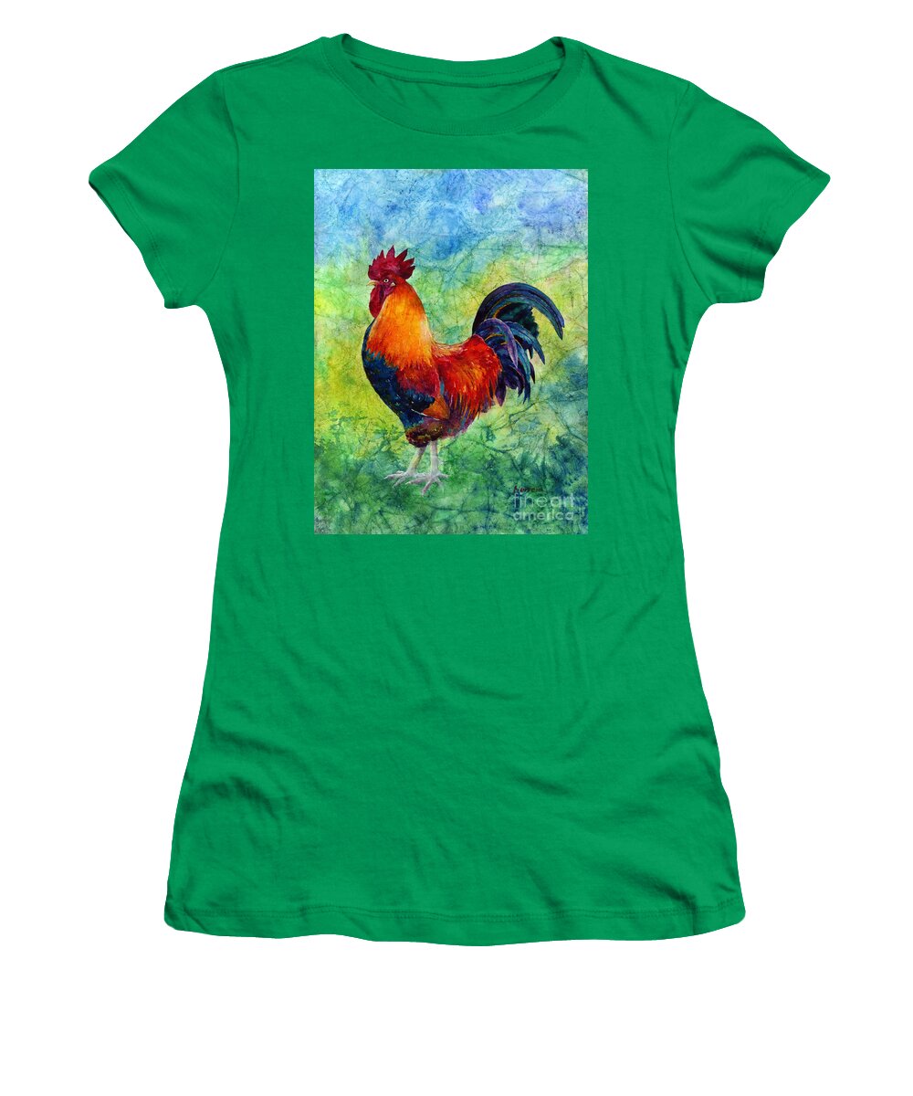 Rooster Women's T-Shirt featuring the painting Rooster 2 by Hailey E Herrera