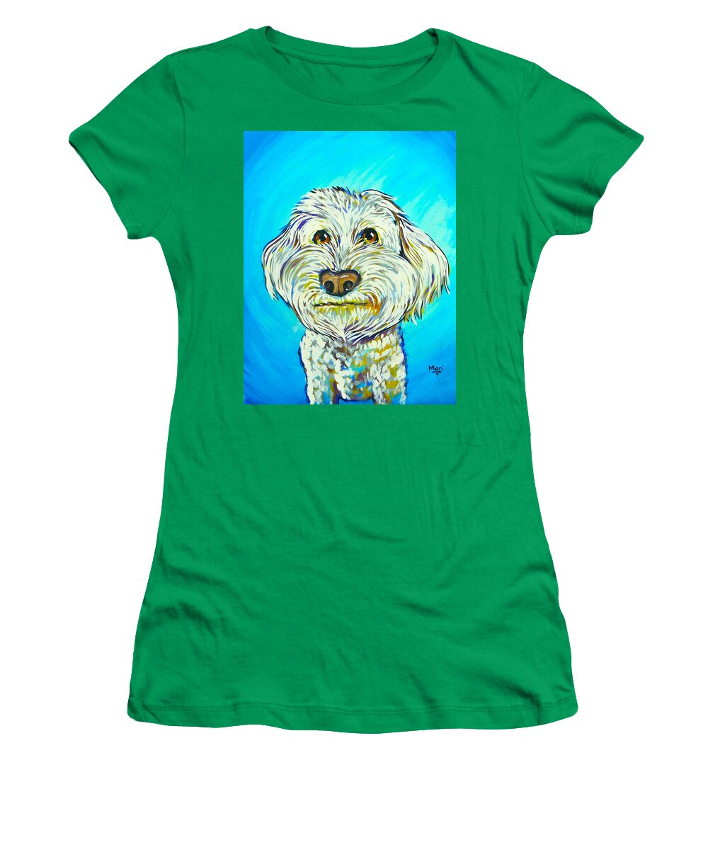Sammy Women's T-Shirt featuring the painting Sammy by Marisela Mungia
