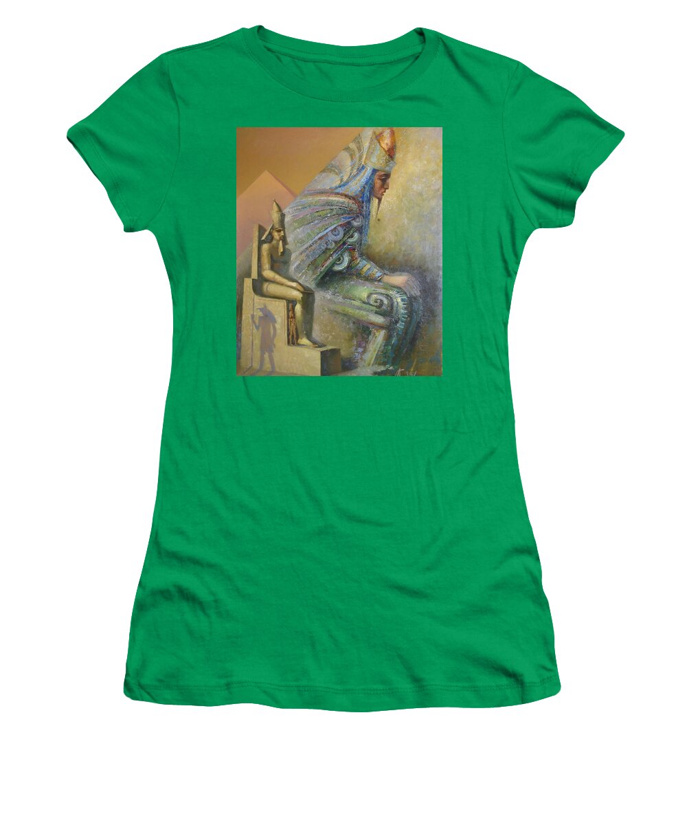 Egyptian God Women's T-Shirt featuring the painting Shadows by Valentina Kondrashova