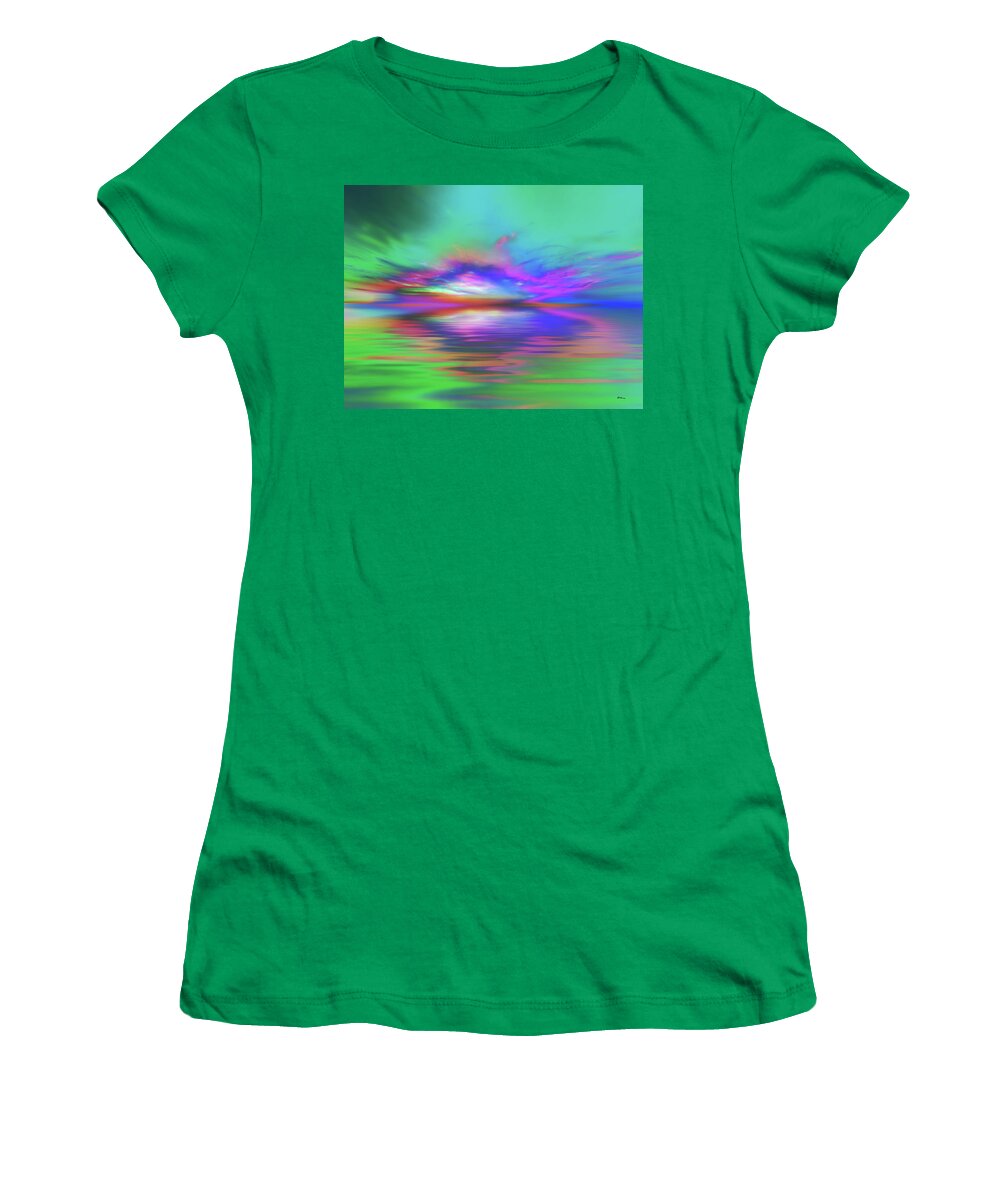 Ocean Women's T-Shirt featuring the digital art Sunset Reflections 1 by Gregory Murray