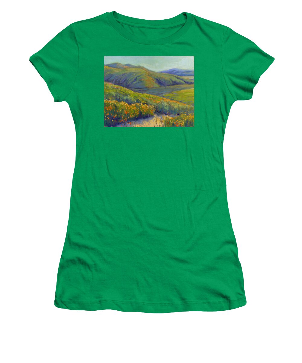 Walker Canyon Women's T-Shirt featuring the painting Super Bloom 1 by Konnie Kim