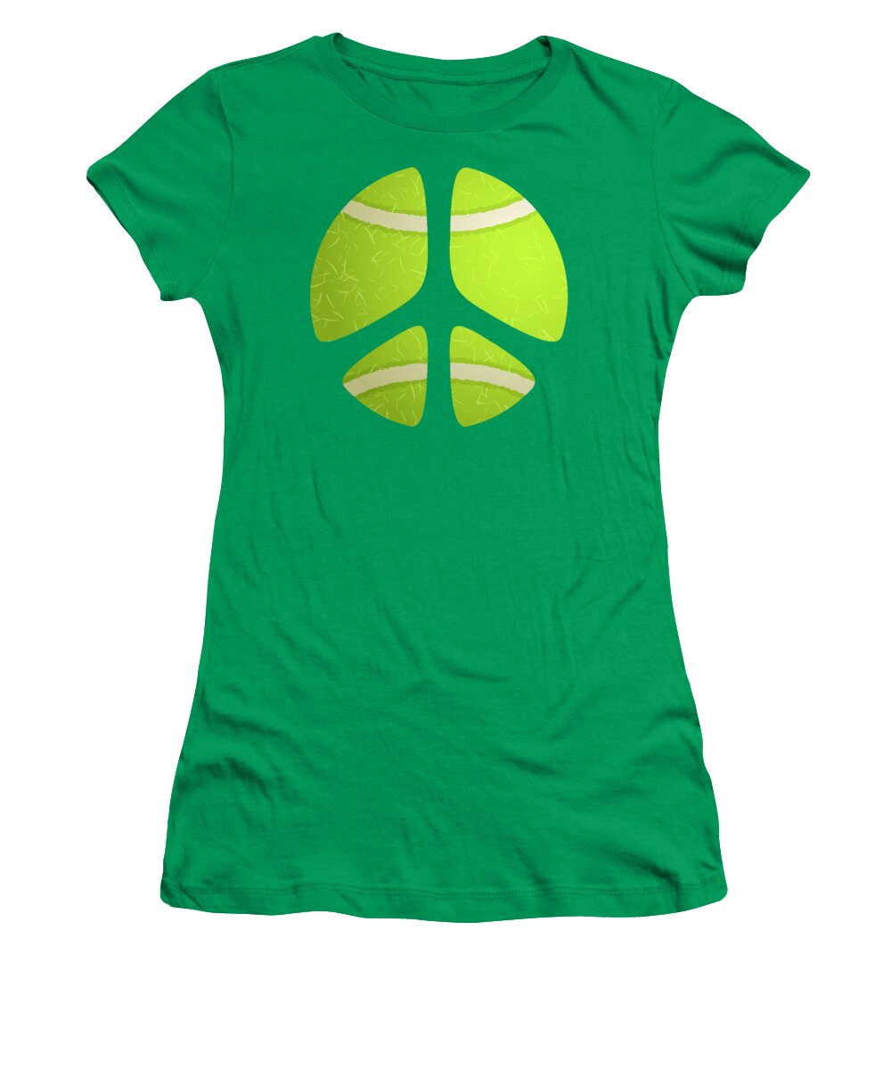Peace Women's T-Shirt featuring the digital art Tennis Ball Peace Sign by David G Paul