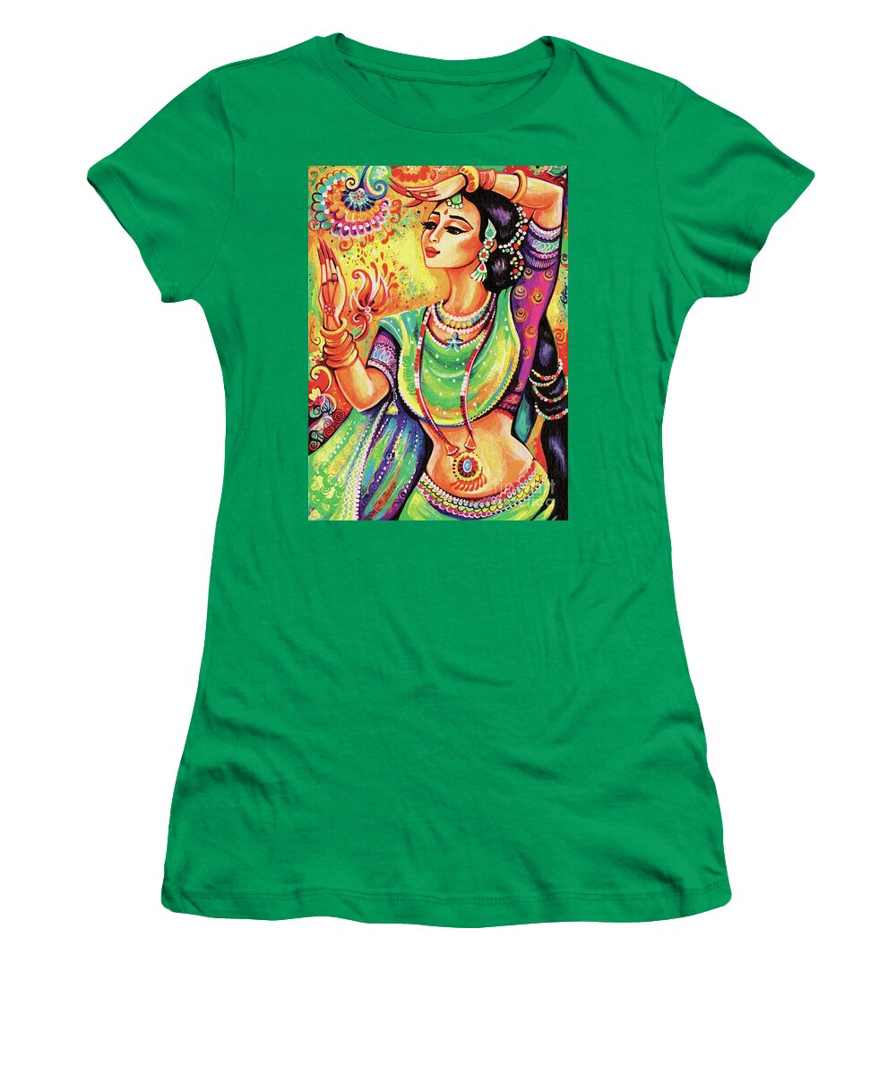 Indian Dancer Women's T-Shirt featuring the painting The Dance of Tara by Eva Campbell