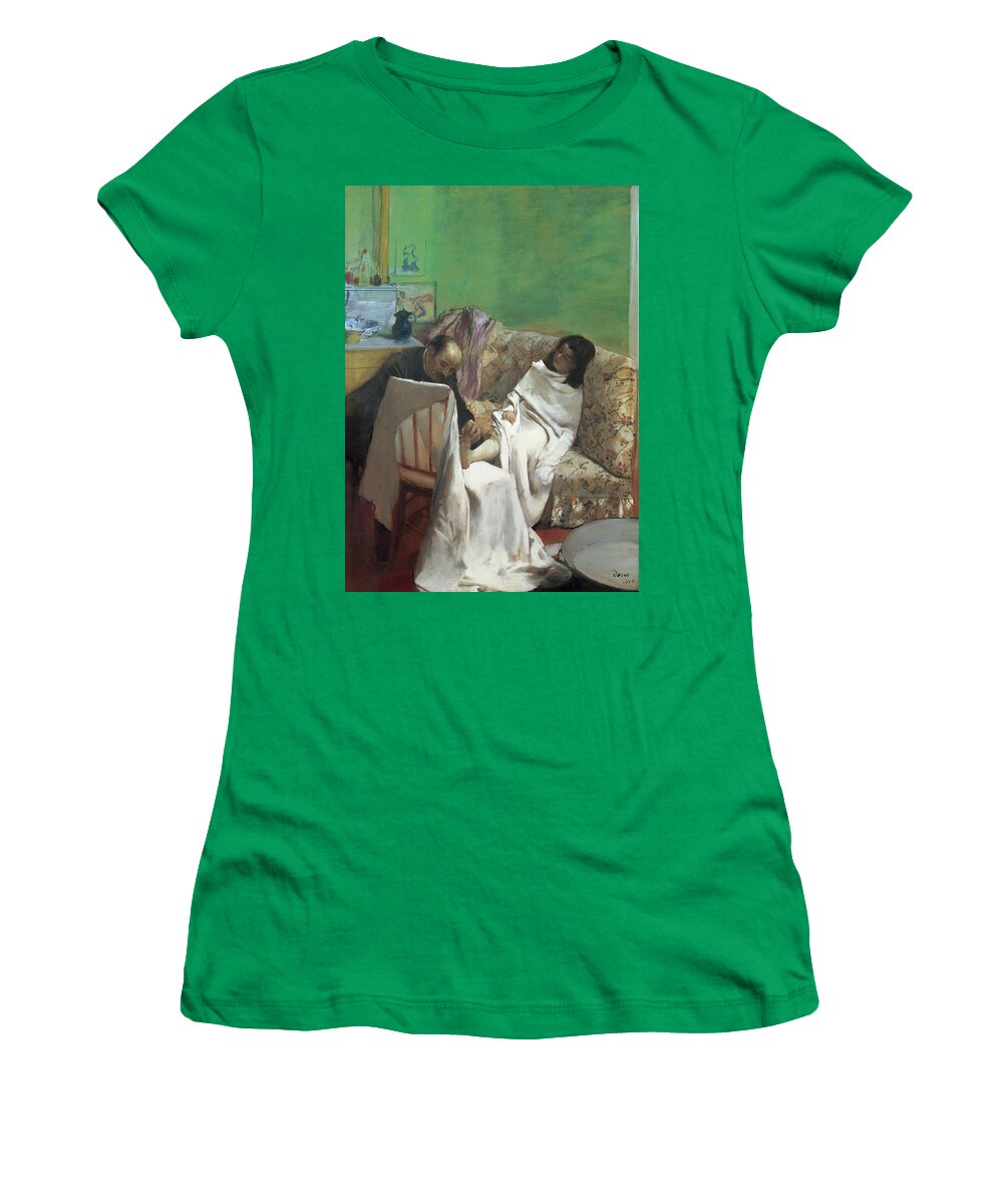 The Pedicure Women's T-Shirt featuring the painting The Pedicure by Edgar Degas