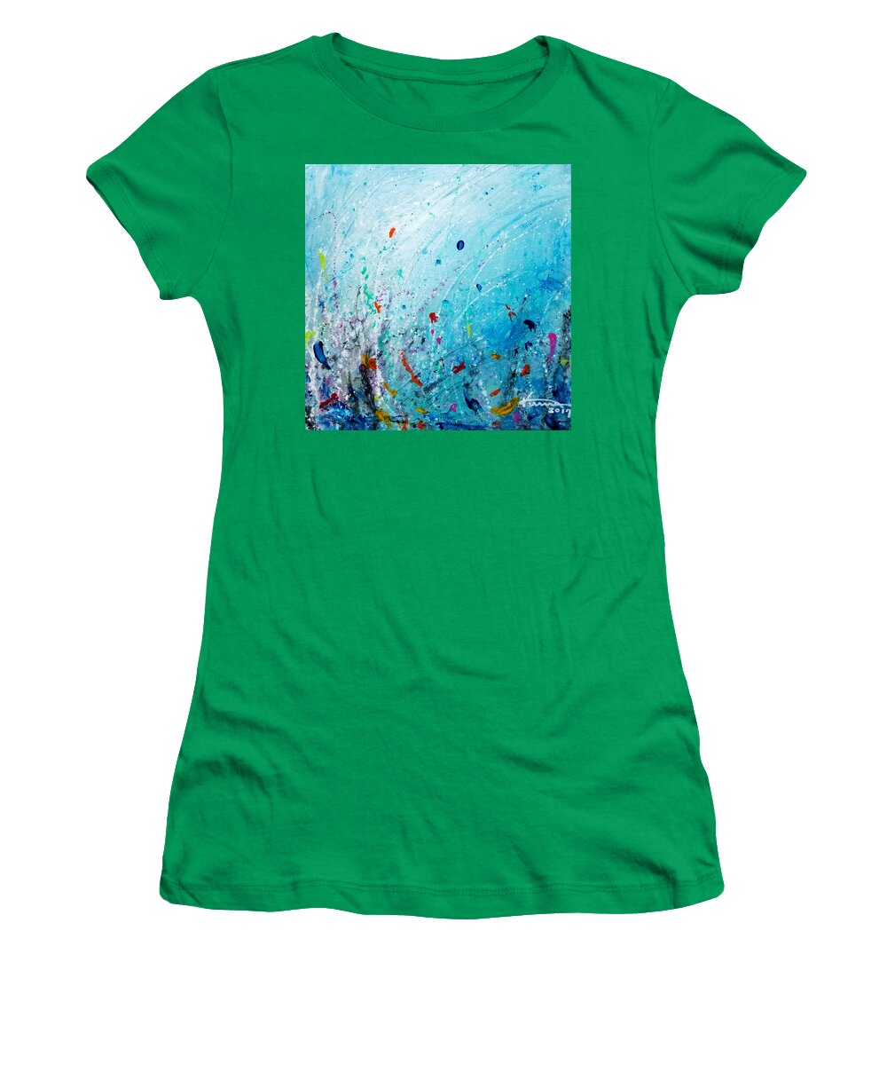 Under The Sea Women's T-Shirt featuring the painting Under the Sea by Kume Bryant