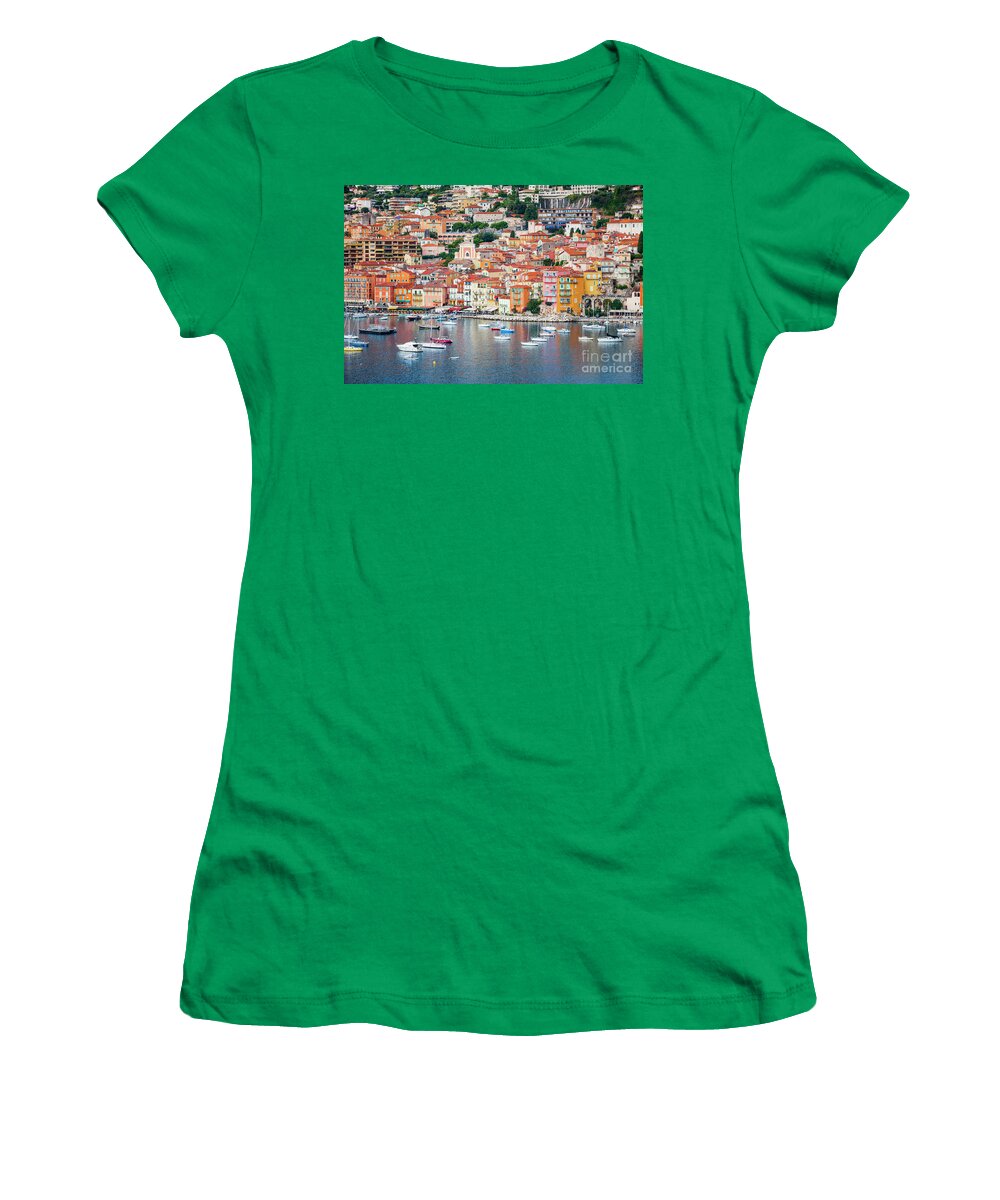 Villefranche-sur-mer Women's T-Shirt featuring the photograph Villefranche-sur-Mer on French Riviera by Elena Elisseeva