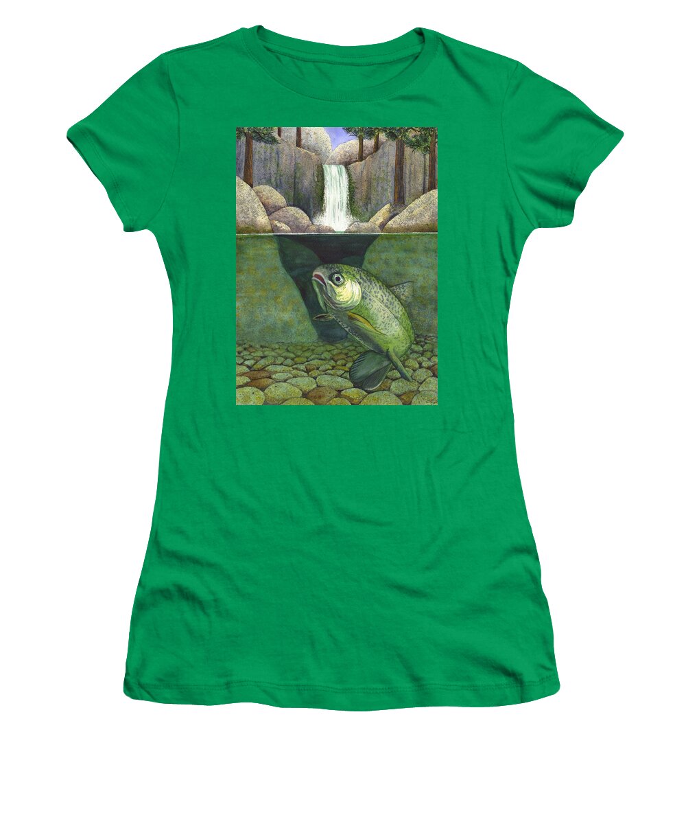 Trout Women's T-Shirt featuring the painting Water by Catherine G McElroy