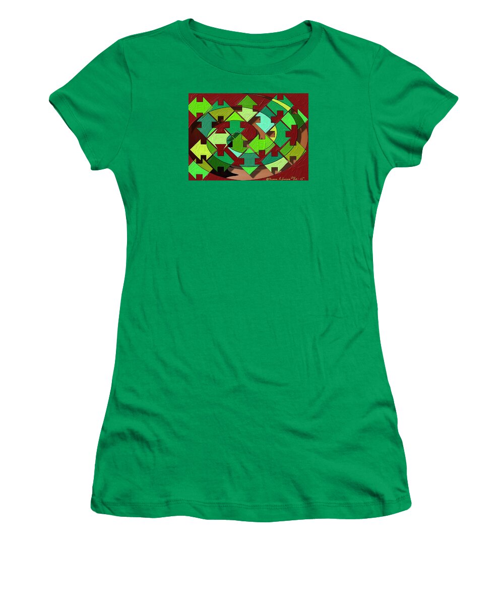 Fantasy Women's T-Shirt featuring the painting Whirl of directions by ThomasE Jensen